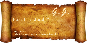 Guzmits Jenő névjegykártya